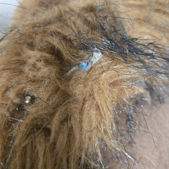 Vintage 60s 70s Penny Lane Coat Size M Boho Brown Faux Suede Faux Fur Mid Length - Picture 10 of 16